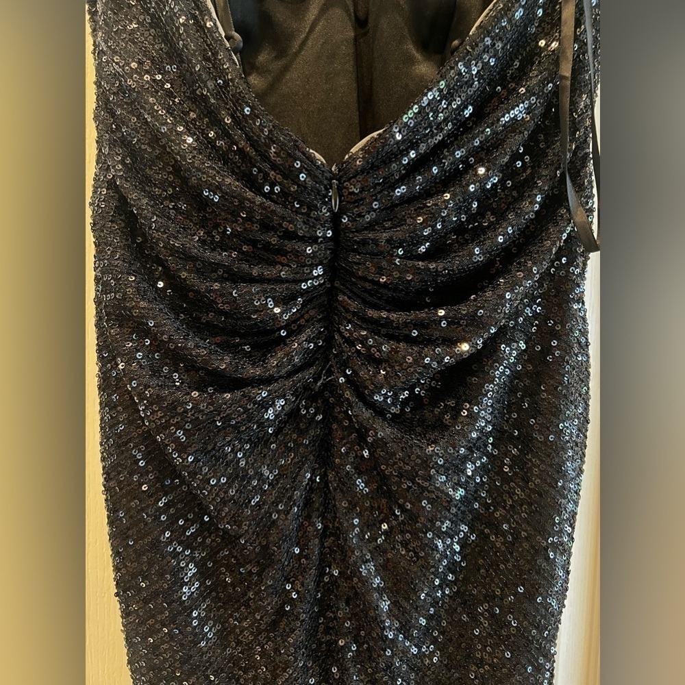 CINDERELLA DIVINE Black long Sequins Dress Size L - Picture 8 of 9